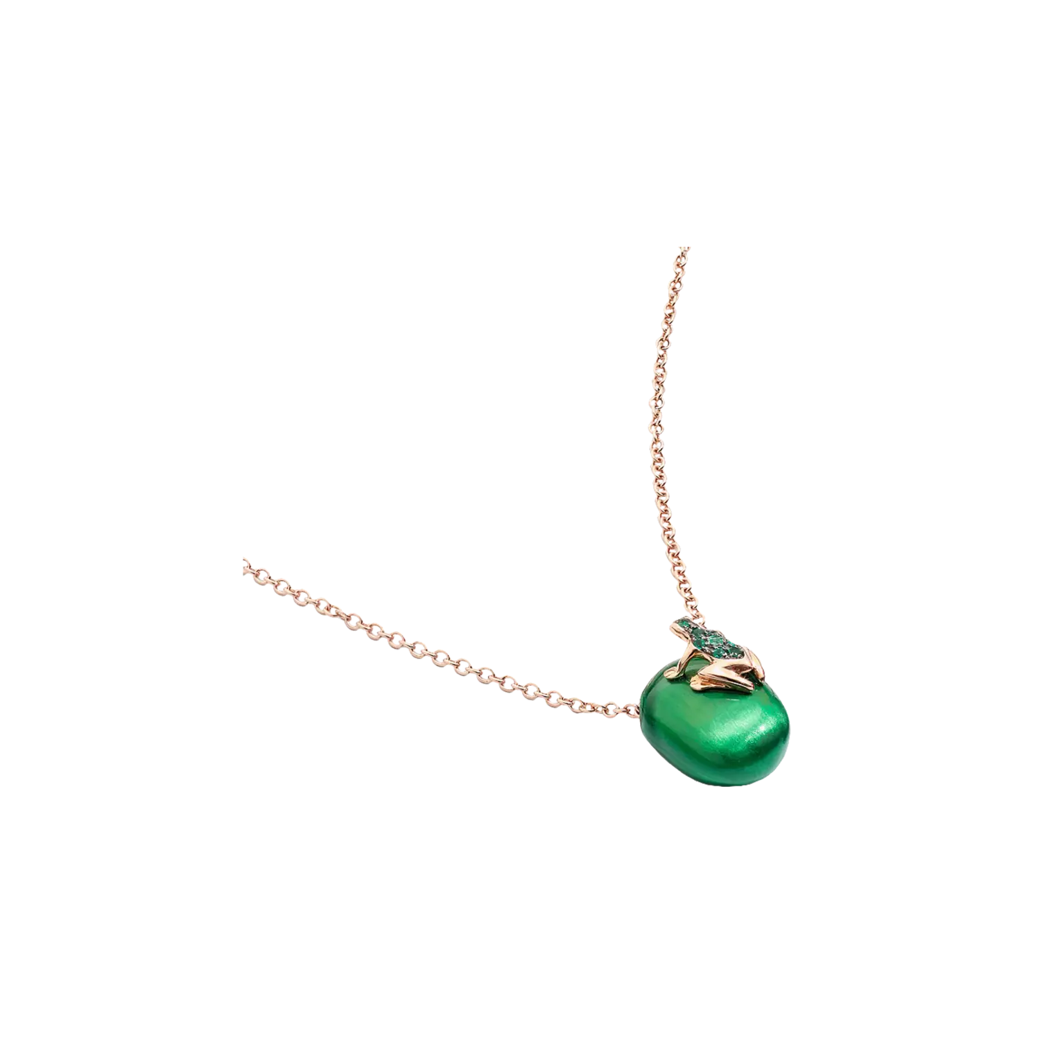 

Колье Dada Arrigoni Happy frog из розового золота и изумрудов