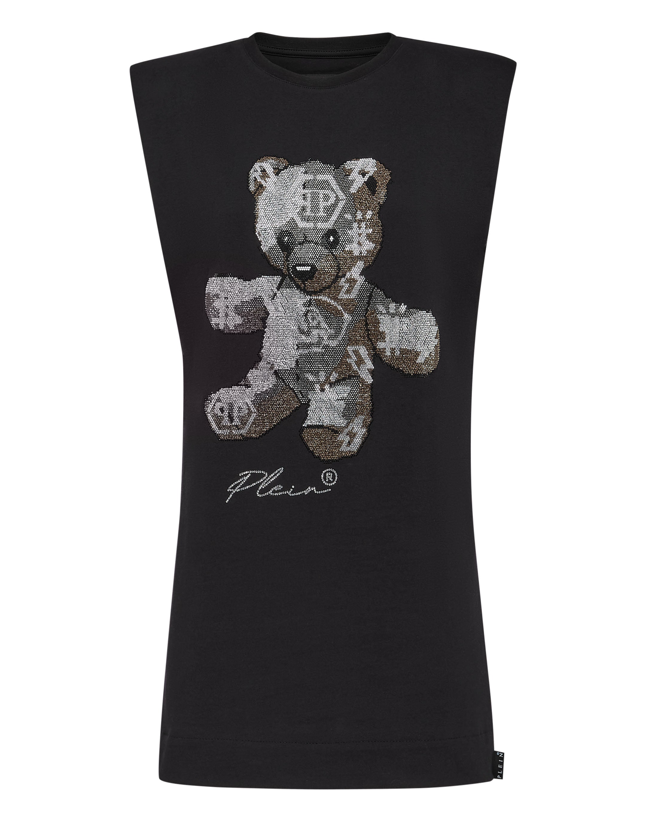 

Короткое платье без рукавов Teddy Bear со стразами PHILIPP PLEIN, черный