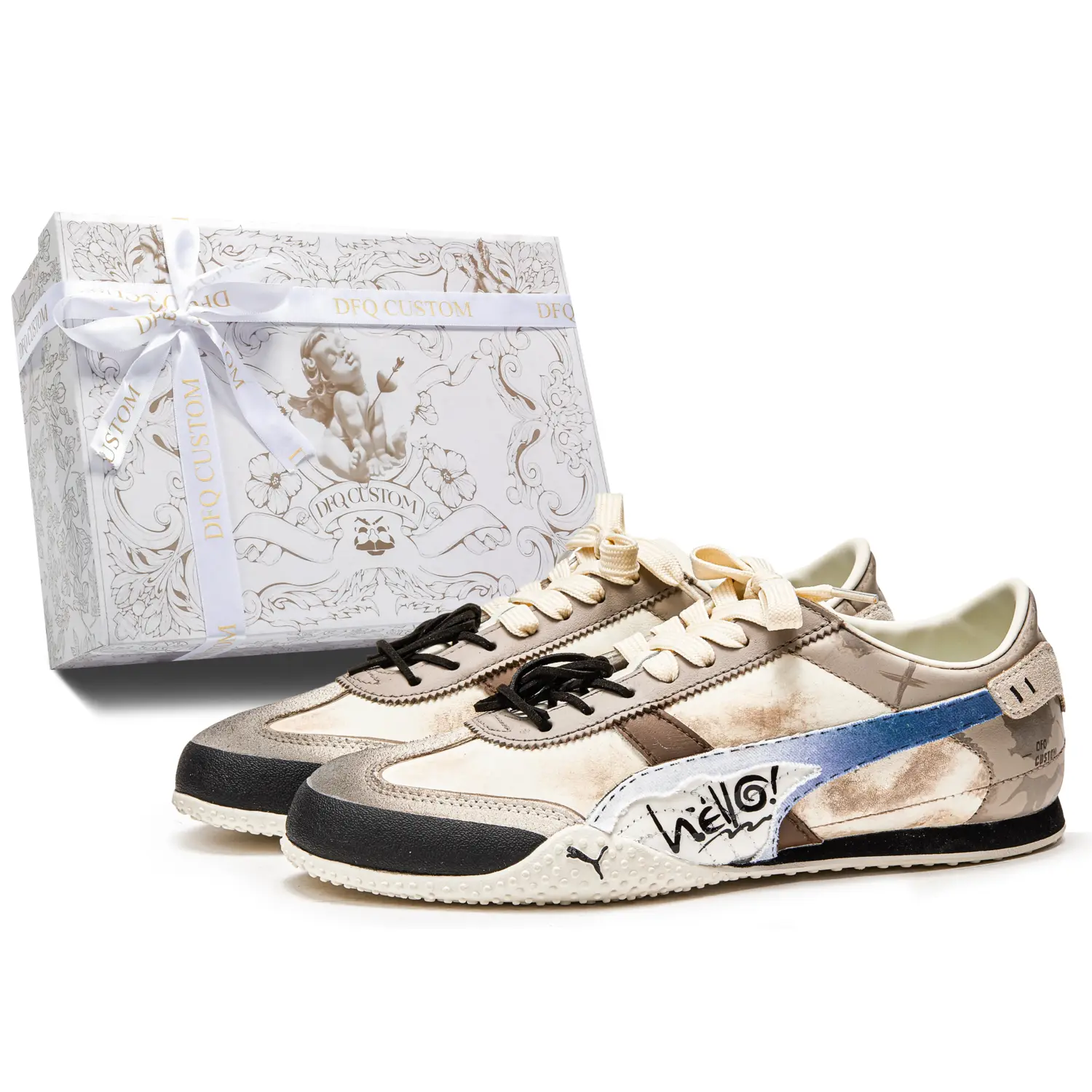 

Кроссовки Bella Lifestyle Shoes Unisex Low-Top Beige Brown Blue Puma