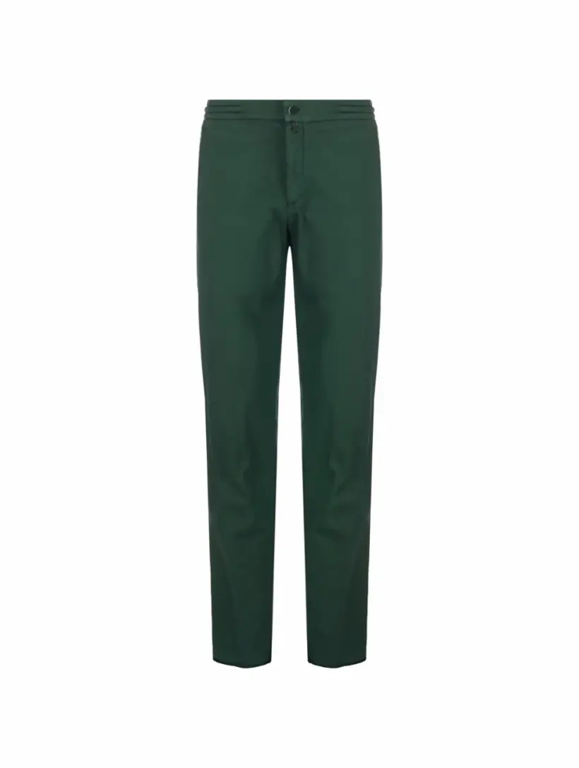 

Зауженные хлопковые брюки Kiton, зелёный