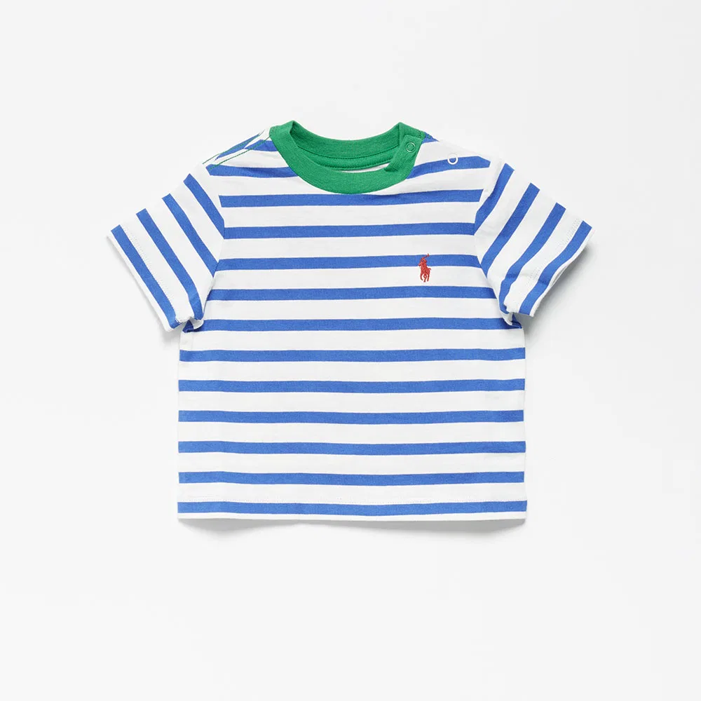 Детская футболка-рингер в полоску из хлопкового джерси, белая, от Polo Ralph Lauren Children