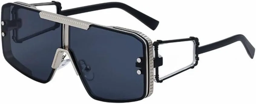 

Большие панк-солнцезащитные очки для женщин, роскошные солнцезащитные очки в металлической оправе для женщин и мужчин, солнцезащитные очки UV400 LVTFCO, 3