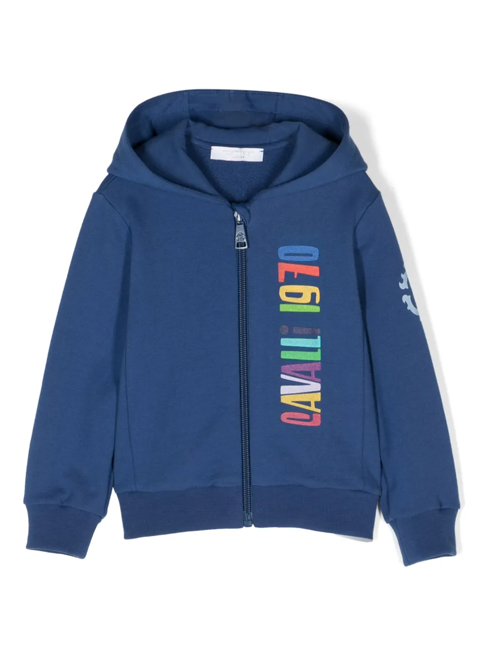 

Толстовка на молнии с логотипом Roberto Cavalli Junior, синий