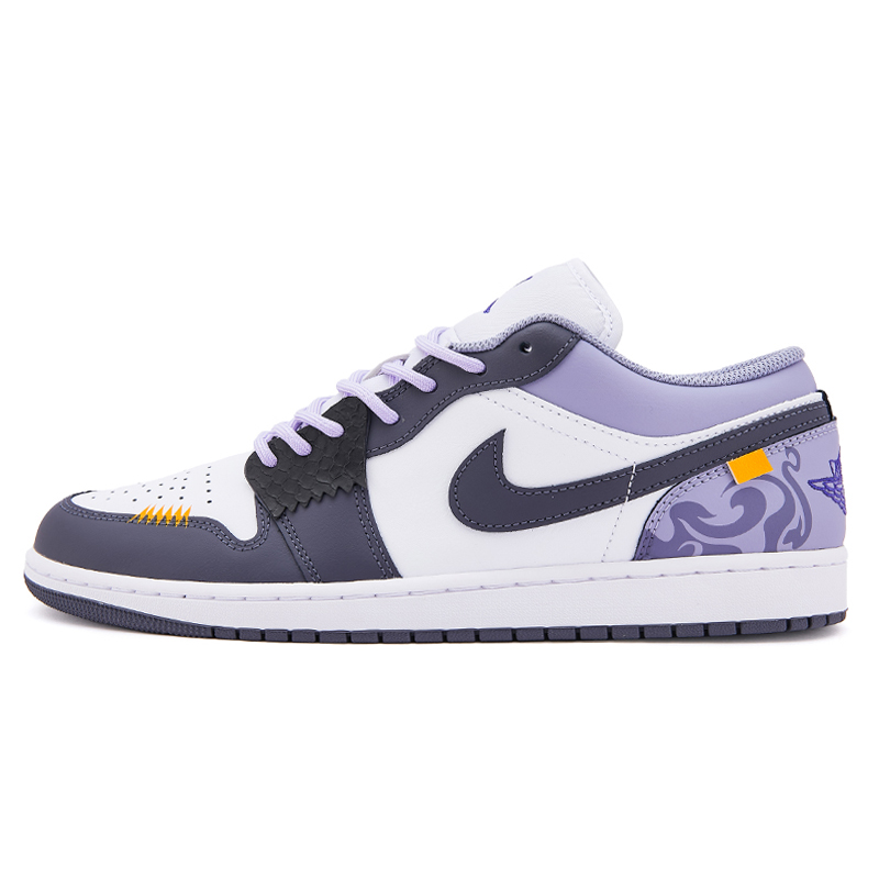 

Jordan Баскетбольные кроссовки Air 1 Purple Snake Luck Slip с низким верхом, винтажные, мужские, фиолетово-белые