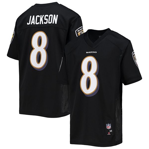 

Молодежная реплика футболки Lamar Jackson Baltimore Ravens черная Outerstuff