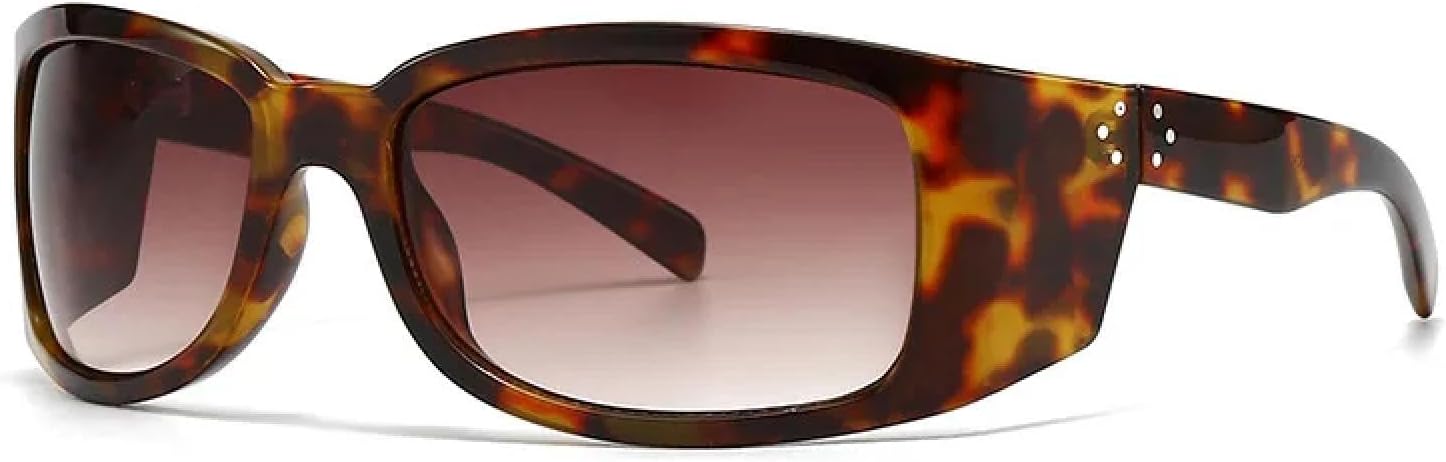 

Солнцезащитные очки в крупной оправе неправильной формы для женщин и мужчин, в стиле люкс, винтаж, панк, популярные, для путешествий, с защитой от УФ-излучения UV400 TVTBBVV, Leopard Tea