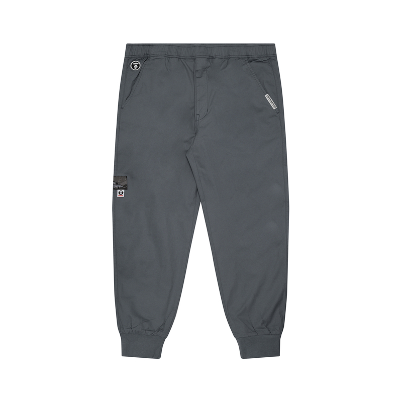 

Брюки спортивные хлопковые с аппликацией логотипа A Bathing APE Aape, серый