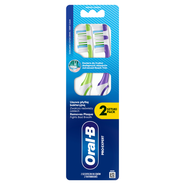 

Зубная щетка для удаления бактериального налета, 2 шт./1 упаковка. Oral-B Pro-Clean