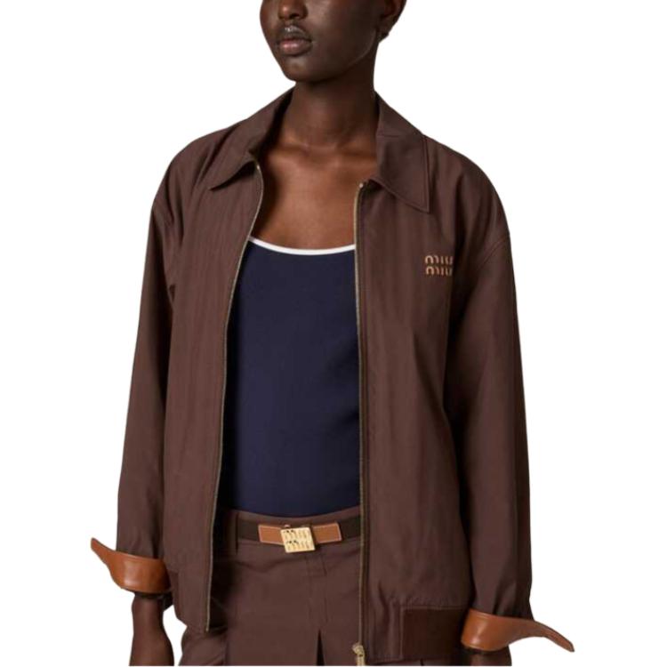 MIU MIU Куртка SS25 женская какао-браун, Cocoa Brown — фото 3