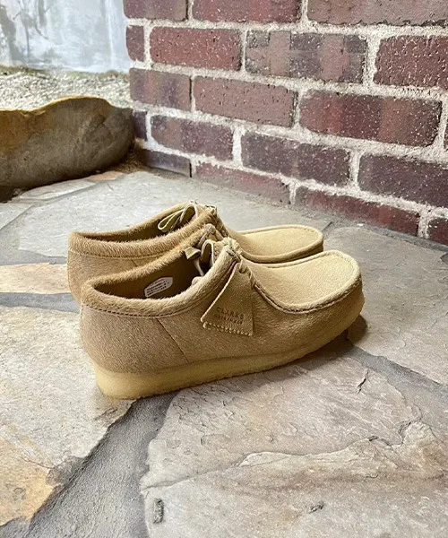 Мужские мокасины из натуральной кожи Clarks Wallabee бежевые — фото 3