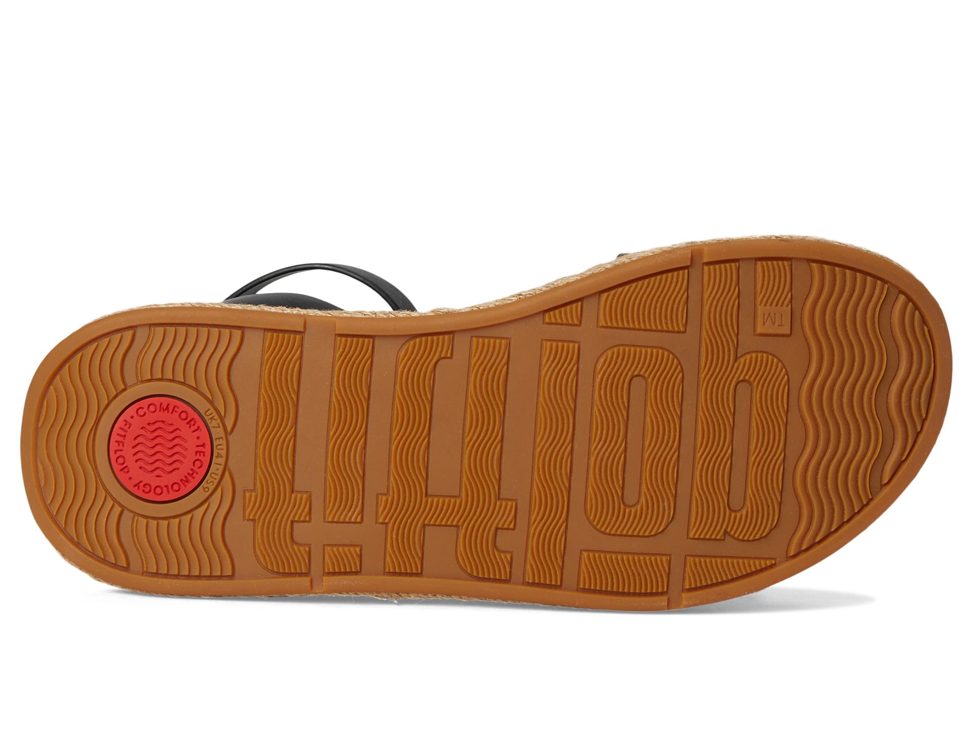 Сандалии FitFlop F-Mode Espadrille Leather Flatform A/Strap Sandals, черный — фото 3