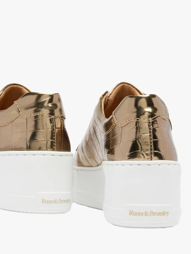 Кроссовки Park Up Leather Laceless Flatform Russell & Bromley, Gold — фото 3