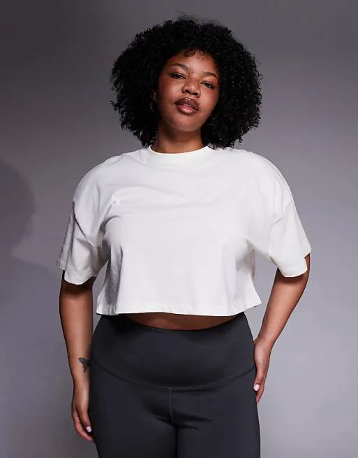 

4505 Curve Icon укороченная футболка из плотного хлопка с быстросохнущей отделкой кремового цвета, Бежевый, 4505 Curve Icon укороченная футболка из плотного хлопка с быстросохнущей отделкой кремового цвета