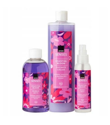 

Набор из 3 косметических средств Avon Celestial Bloom Violet Raspberry: гель + спрей + жидкость