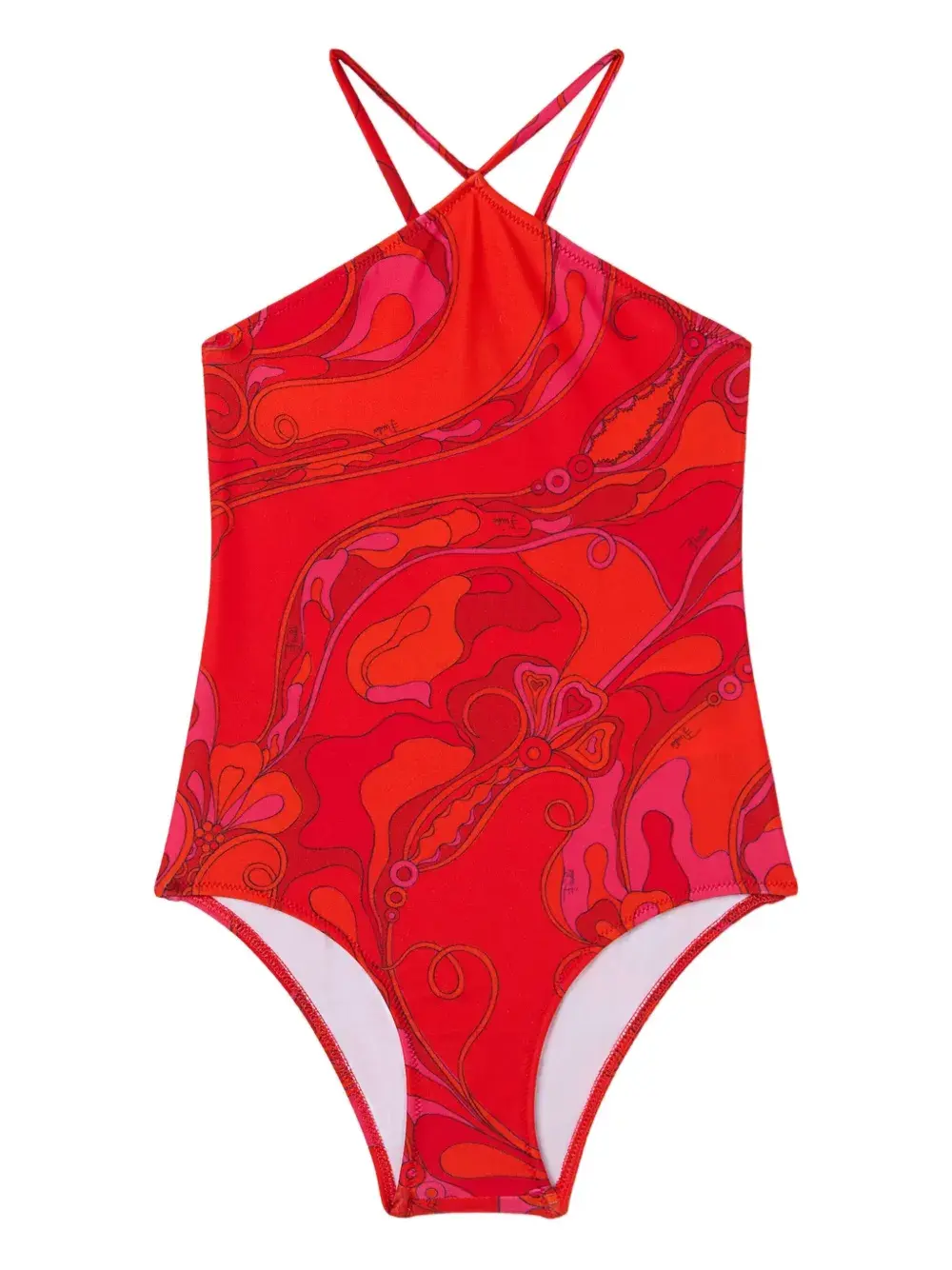 

Купальник с принтом "Орхидея" Pucci Junior, красный
