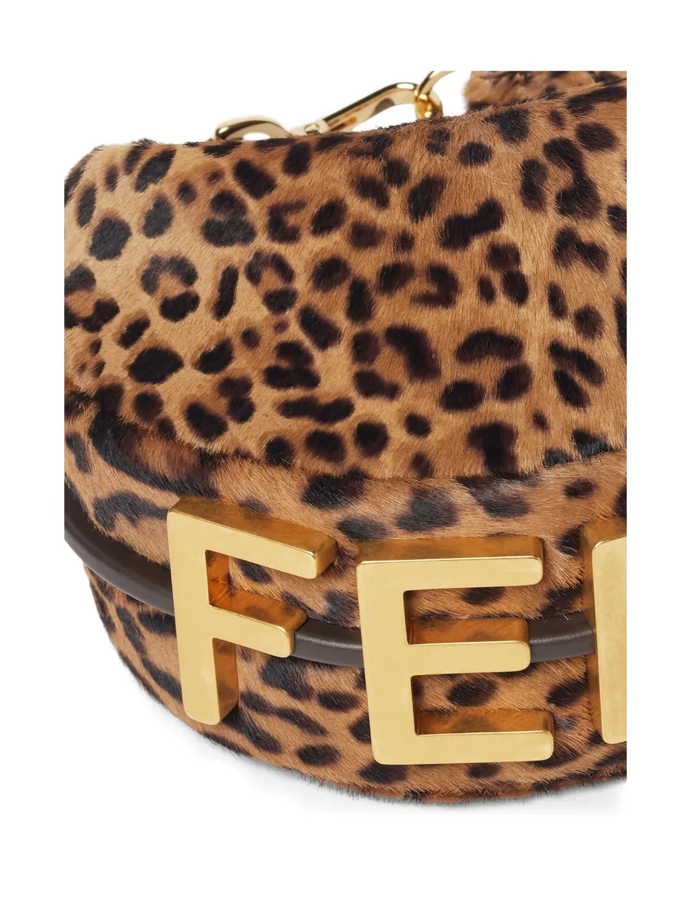 Мини-сумкаgraphy с леопардовым принтом на плечо Fendi, коричневый — фото 3