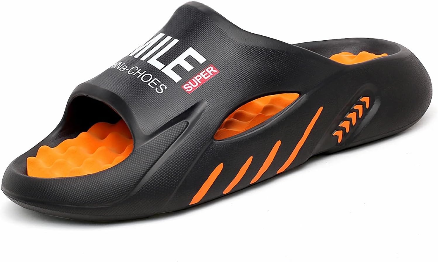 

Мужские домашние тапочки WARKTMY с мягкой подошвой, легкие, для душа, с акупрессурным эффектом и открытым носком, для ходьбы дома и на улице, оранжевый