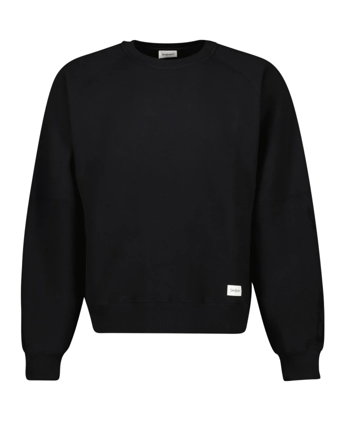 

Хлопковый свитшот осень-зима 2024 Saint Laurent, черный
