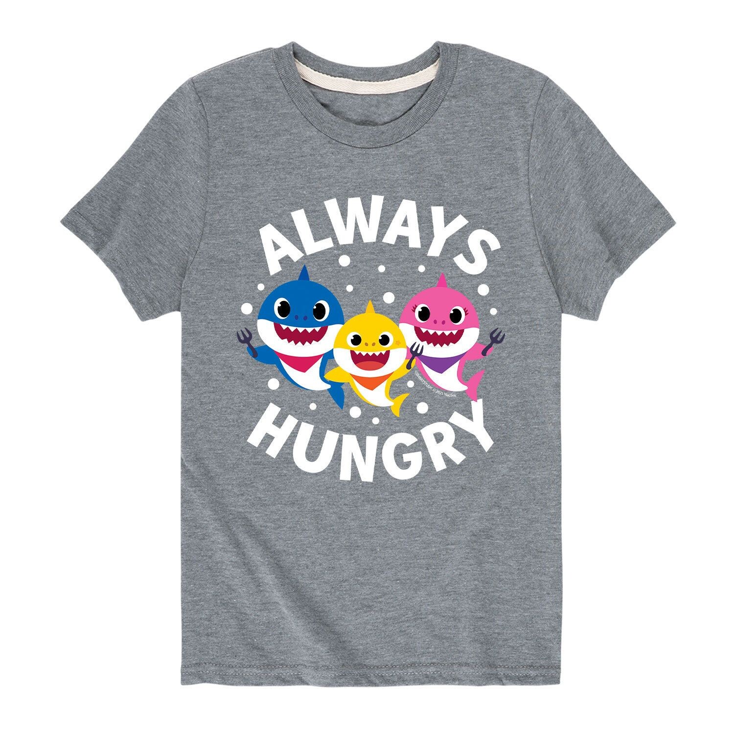 

Футболка с рисунком Baby Shark Always Hungry для мальчиков 8–20 лет Licensed Character, серый