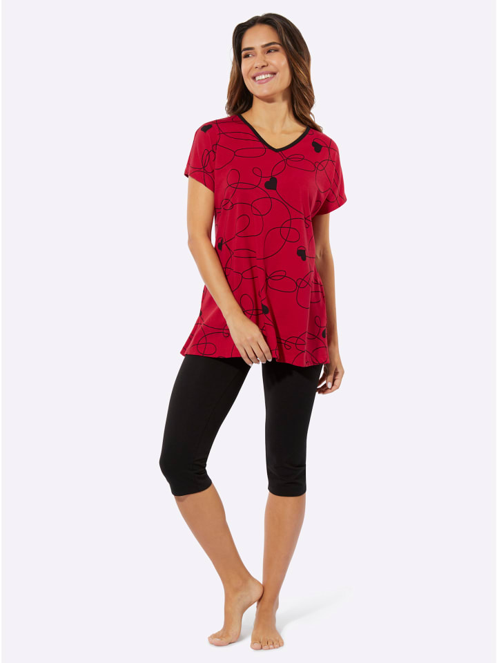 

Sieh an! Пижама Капри красного и черного цвета