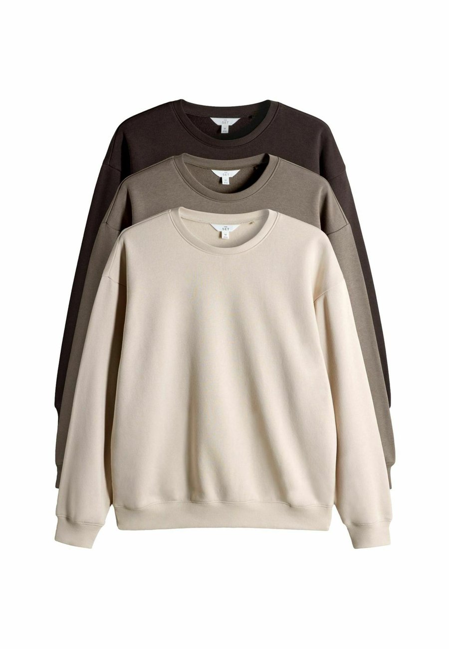 

Толстовка THE SET 3 PACK RELAXED CREW NECK, Chocolate Brown Taupe Brown Cream/Brown
