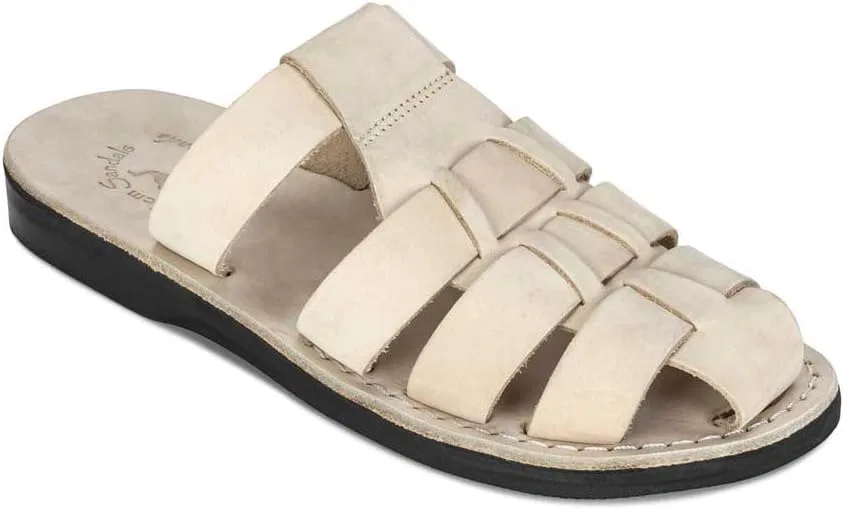 Сандалии из натуральной кожи Michael Slide, белый нубук Jerusalem Sandals