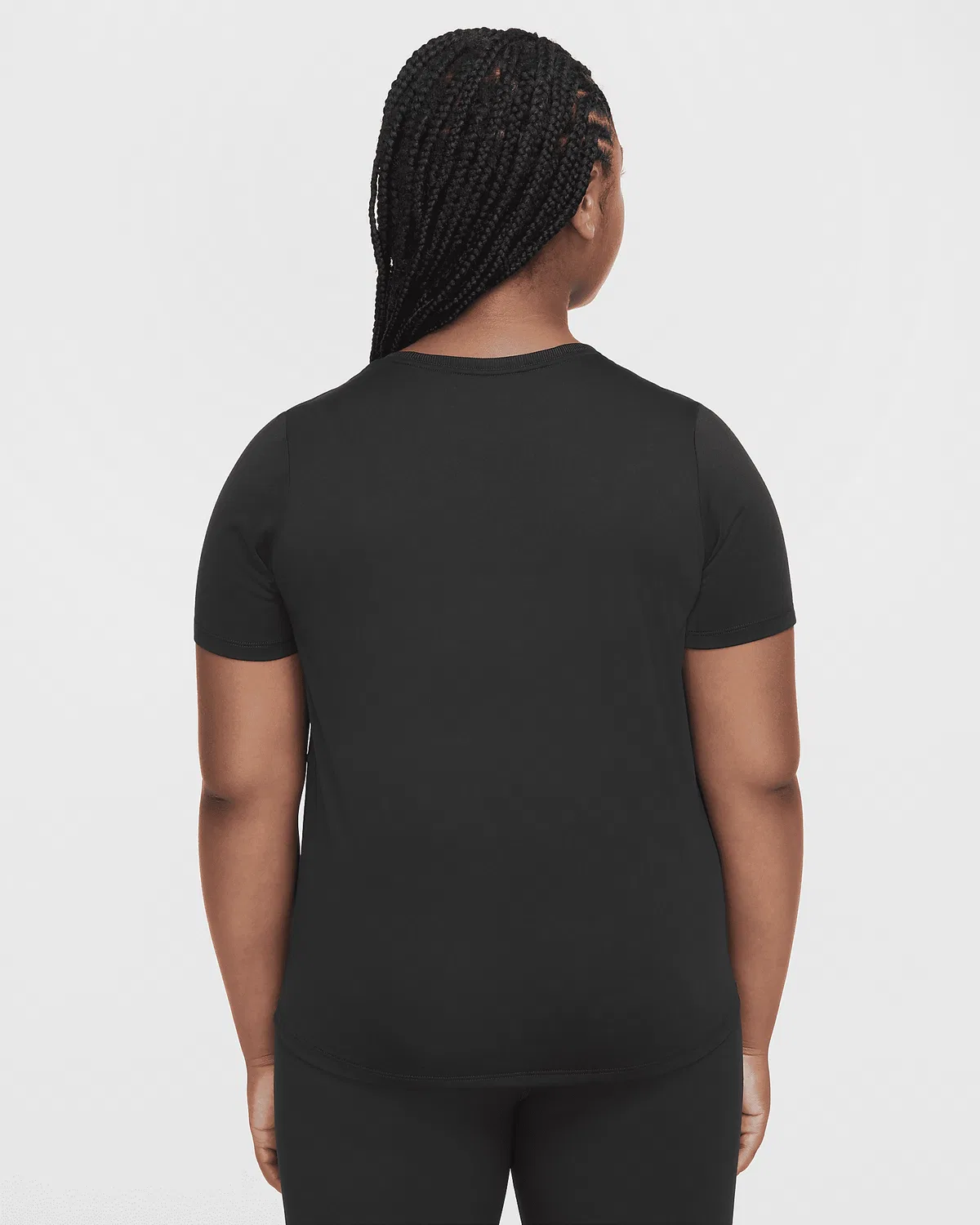 Nike One Dri-FIT короткий рукав тренировочный топ для старших детей (девочек) (увеличенный размер), Black/White — фото 2