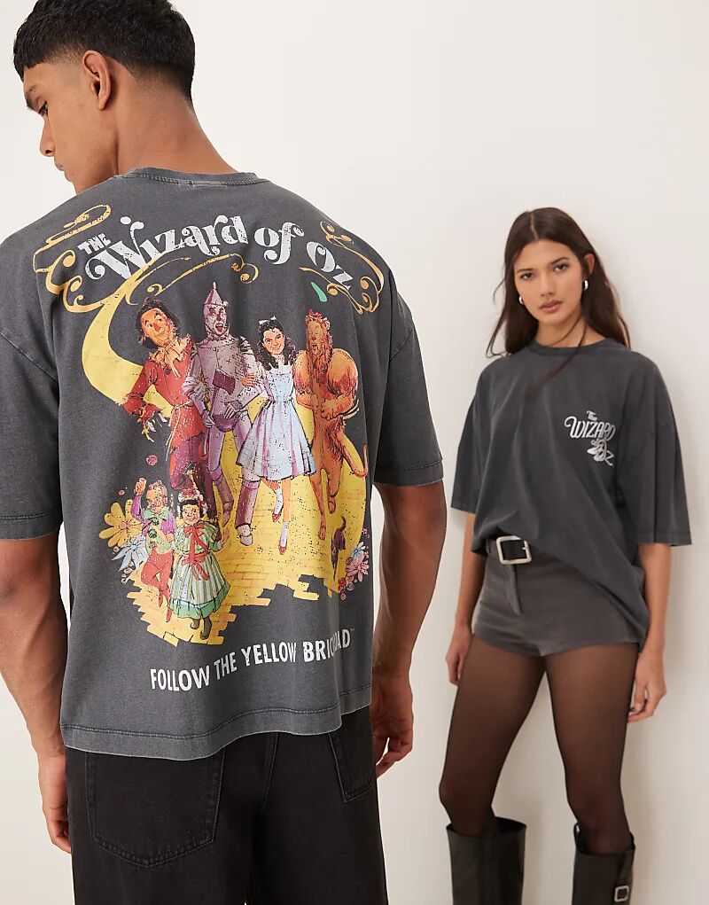 

Футболка свободного кроя унисекс ASOS DESIGN черного цвета с принтом «Волшебник страны Оз» и свободным кроем