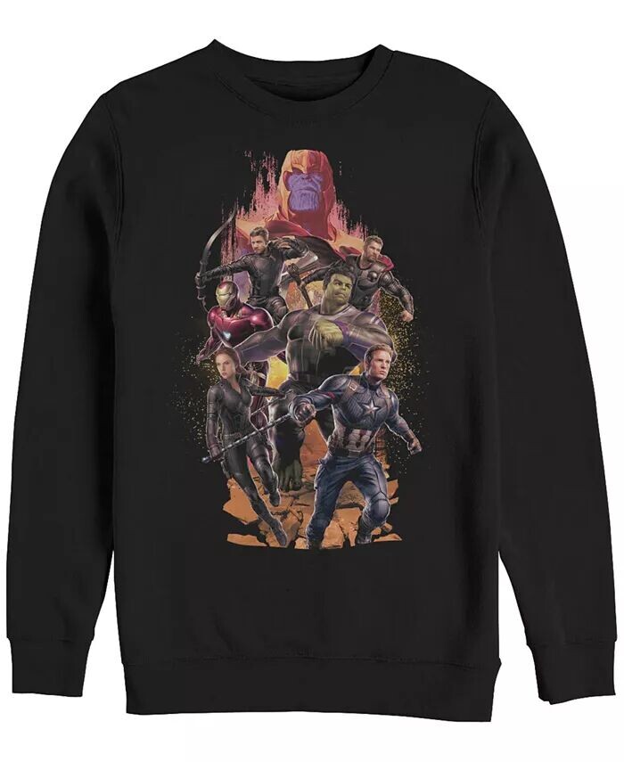

Мужская толстовка Marvel Avengers Endgame Final Battle Group, флис с круглым вырезом Fifth Sun, черный