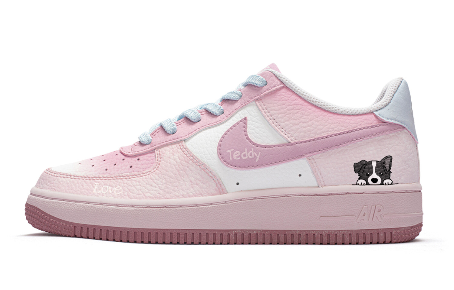 

Кроссовки Nike Air Force 1 Skateboarding Shoes Women's Low-top White/Pink/Blue, розовый