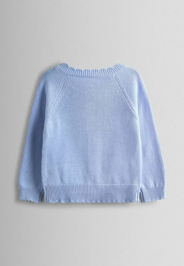 Кардиган с вышивкой в виде мышек и цветов. Jojo Maman Bébé, Mid Blue — фото 2
