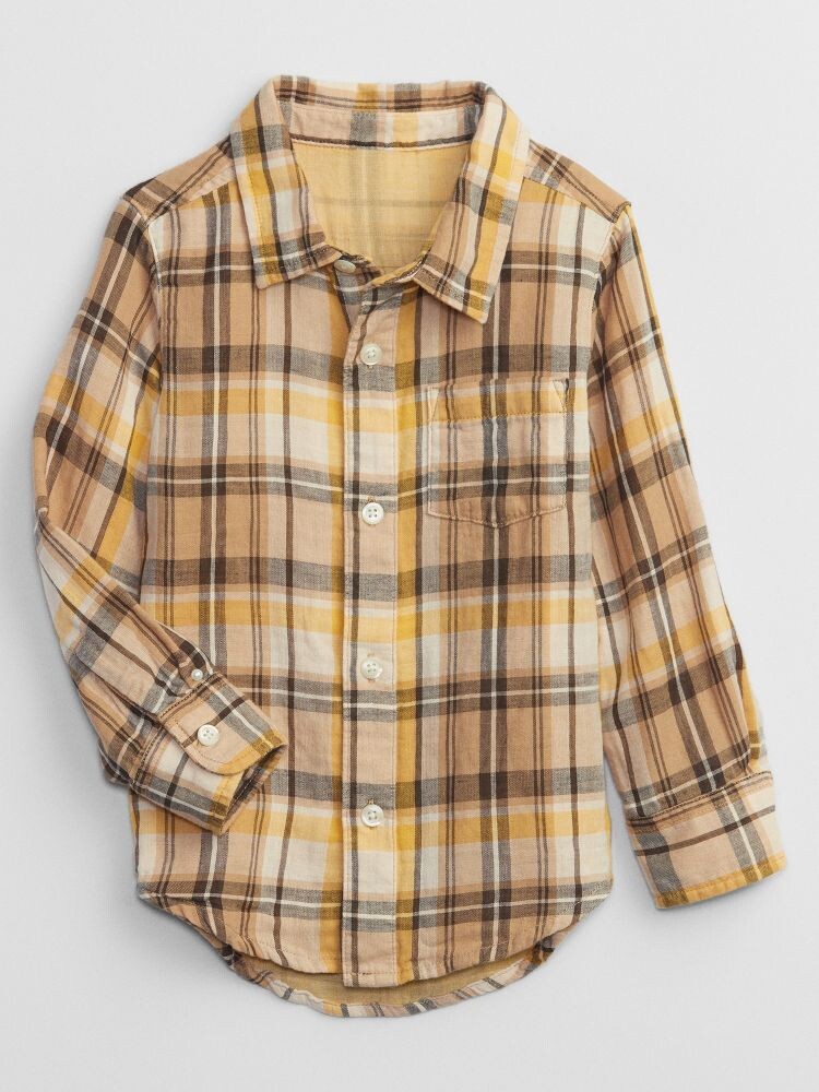 

Фланелевая рубашка Gap, бежевый