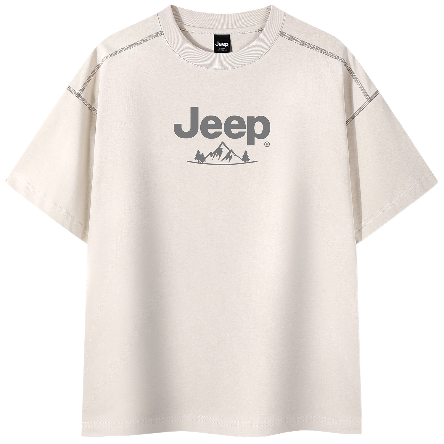 

Футболка Unisex Crew Neck Moderate Straight Fit Jeep, бежевый camel