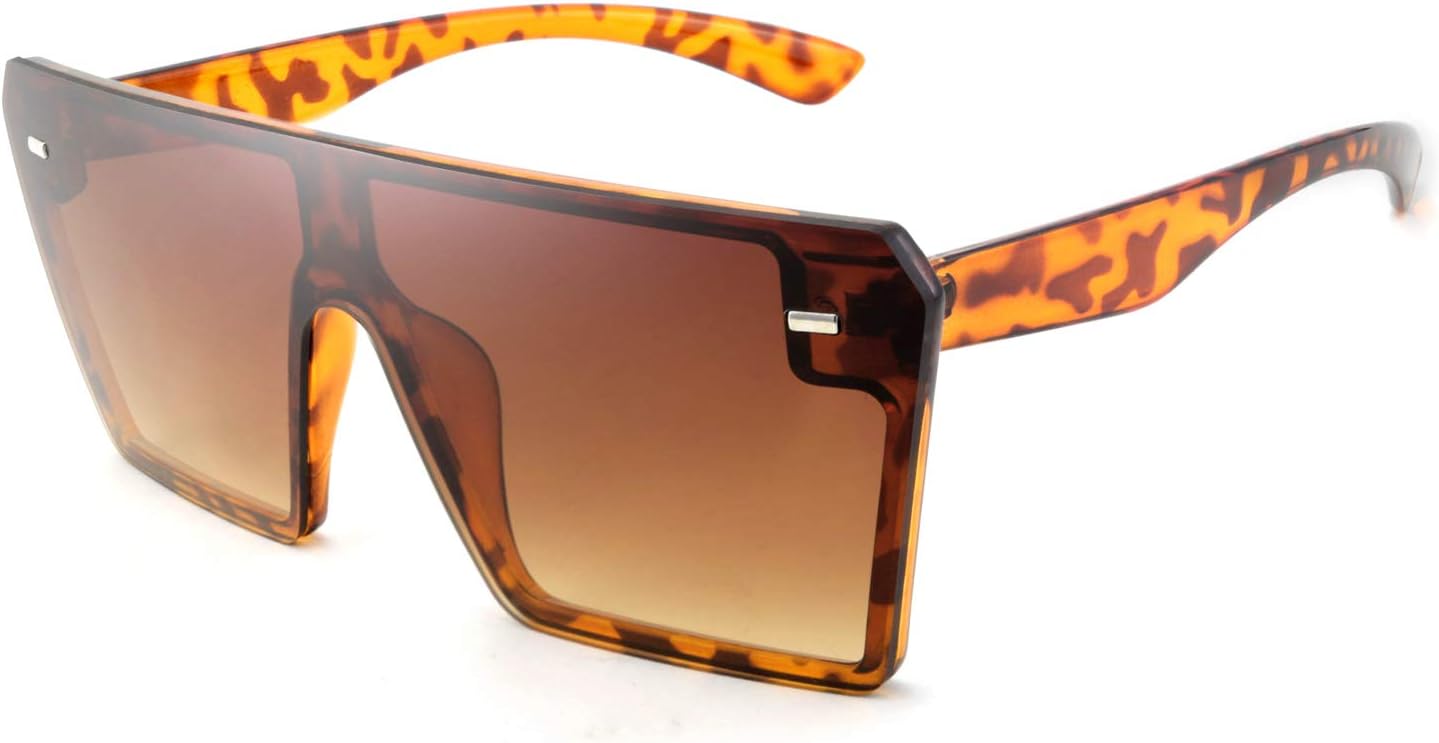 

FEISEDY Модные солнцезащитные очки большого размера без оправы, квадратной формы, для женщин и мужчин, в стиле ретро, ​​с плоской верхней частью, модель B2636, Leopard