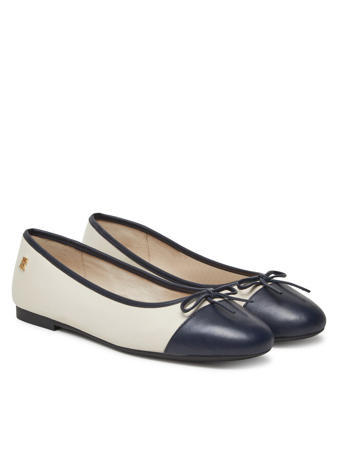 Балетки Toe Cap Leather Ballerina FW0FW08759 Tommy Hilfiger, бежевый — фото 2