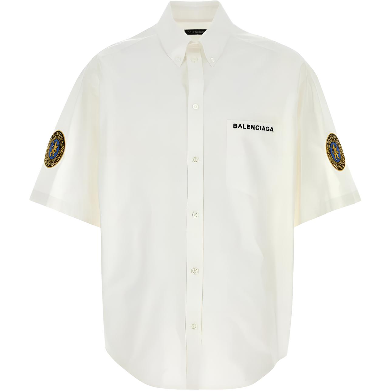 

Футболка с коротким рукавом и вышитым логотипом Balenciaga, белый