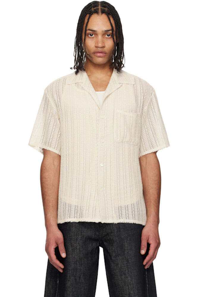 

Рубашка с воротником Camp Off-White Cable Knit COOR