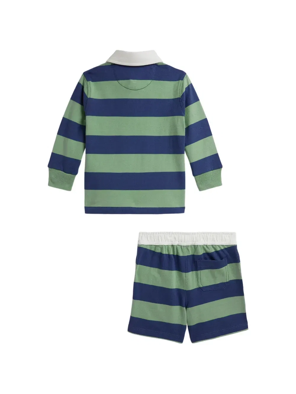 Спортивный костюм в полоску POLO RALPH LAUREN KIDS, зеленый — фото 2