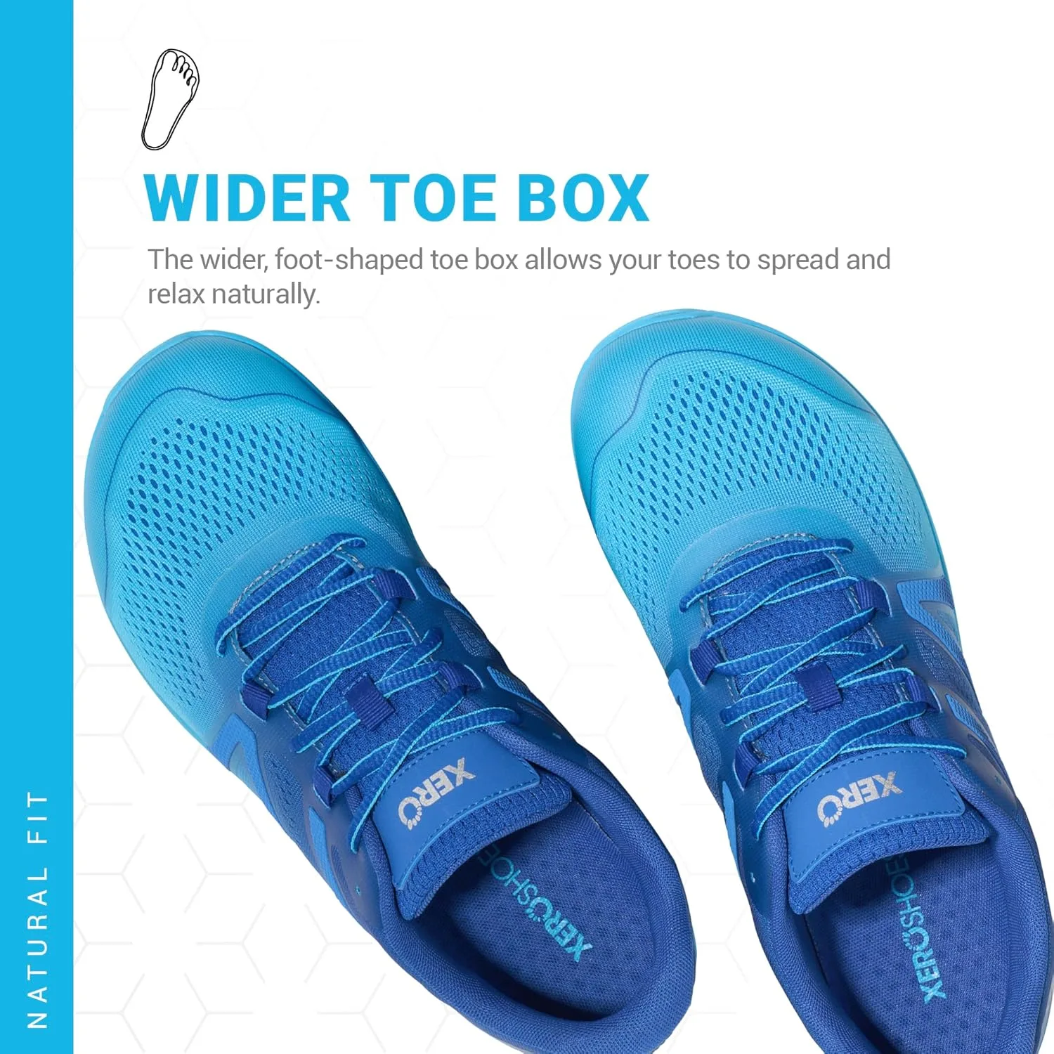 Мужские беговые кроссовки Xero Shoes HFS II - обувь без каблука, легкие кроссовки, создающие ощущение ходьбы босиком, синий — фото 2