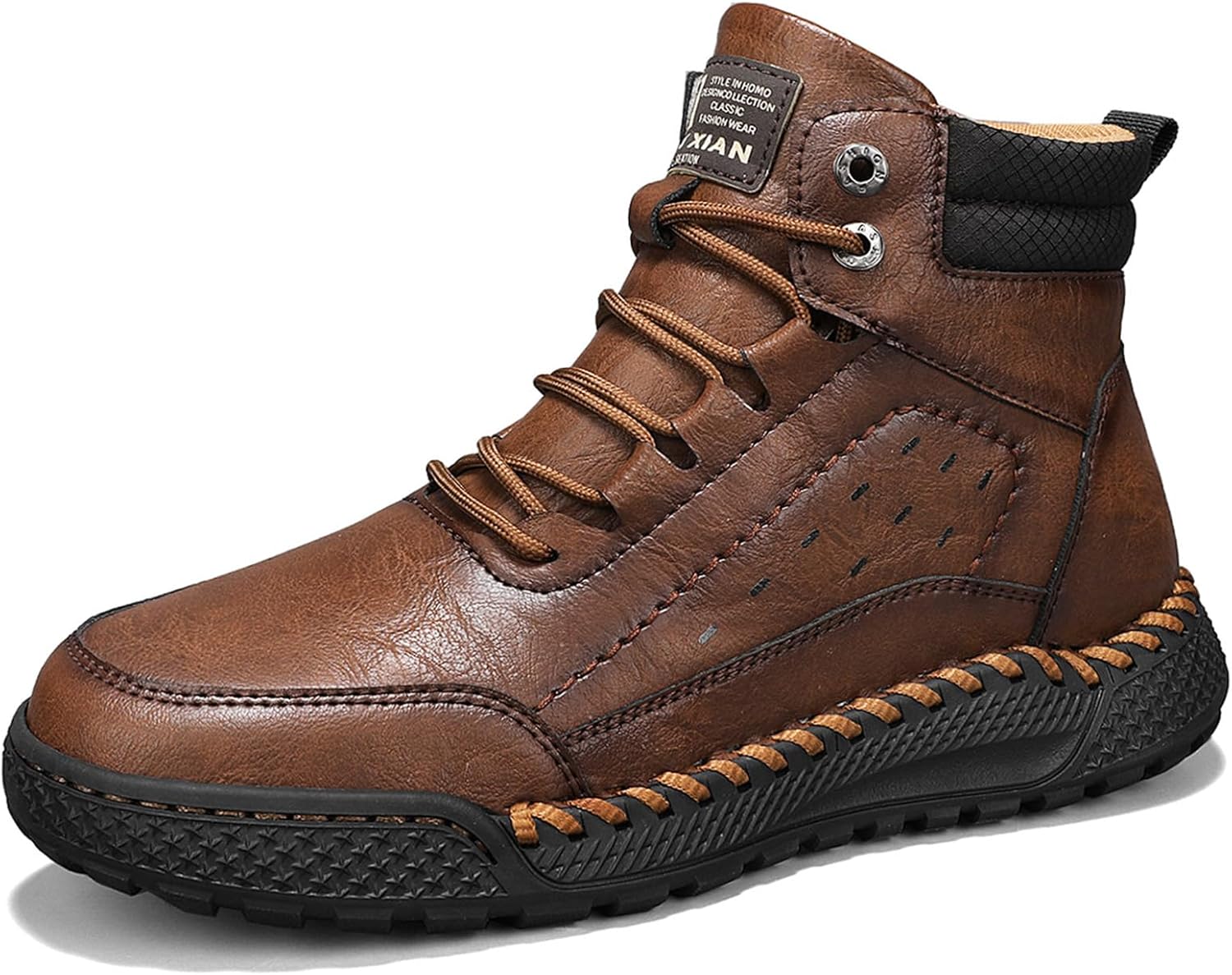 

Мужские зимние повседневные ботинки для снега с теплым плюшем, модные обувь на щиколотку для мужчин Generic, темно-коричневый