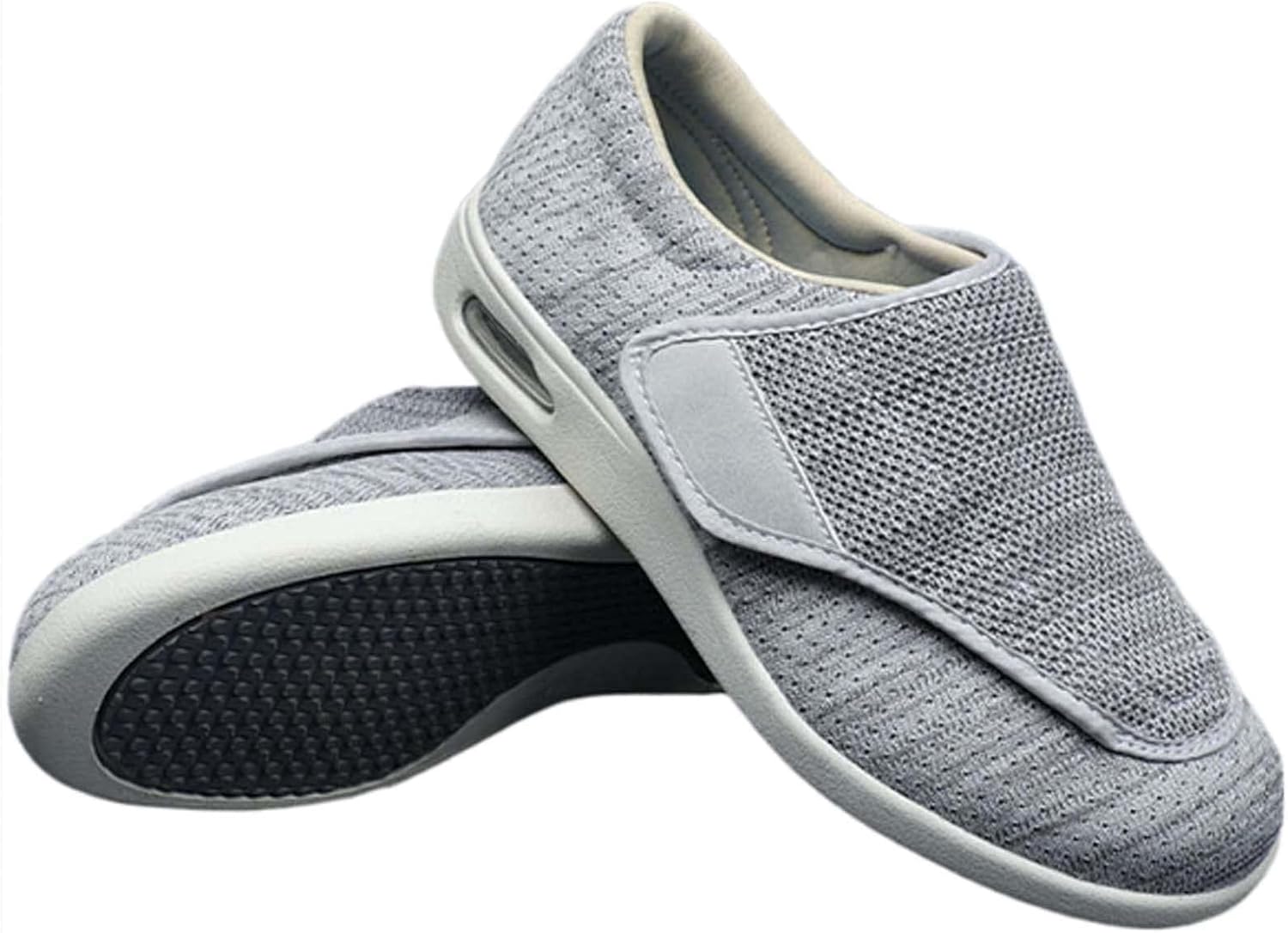 

Мужские кроссовки широкого размера с регулируемой застежкой, легкие, дышащие, для опухших ног, отечности при ходьбе.5 для мужчин / 11.5 для женщин Generic, светло-серый