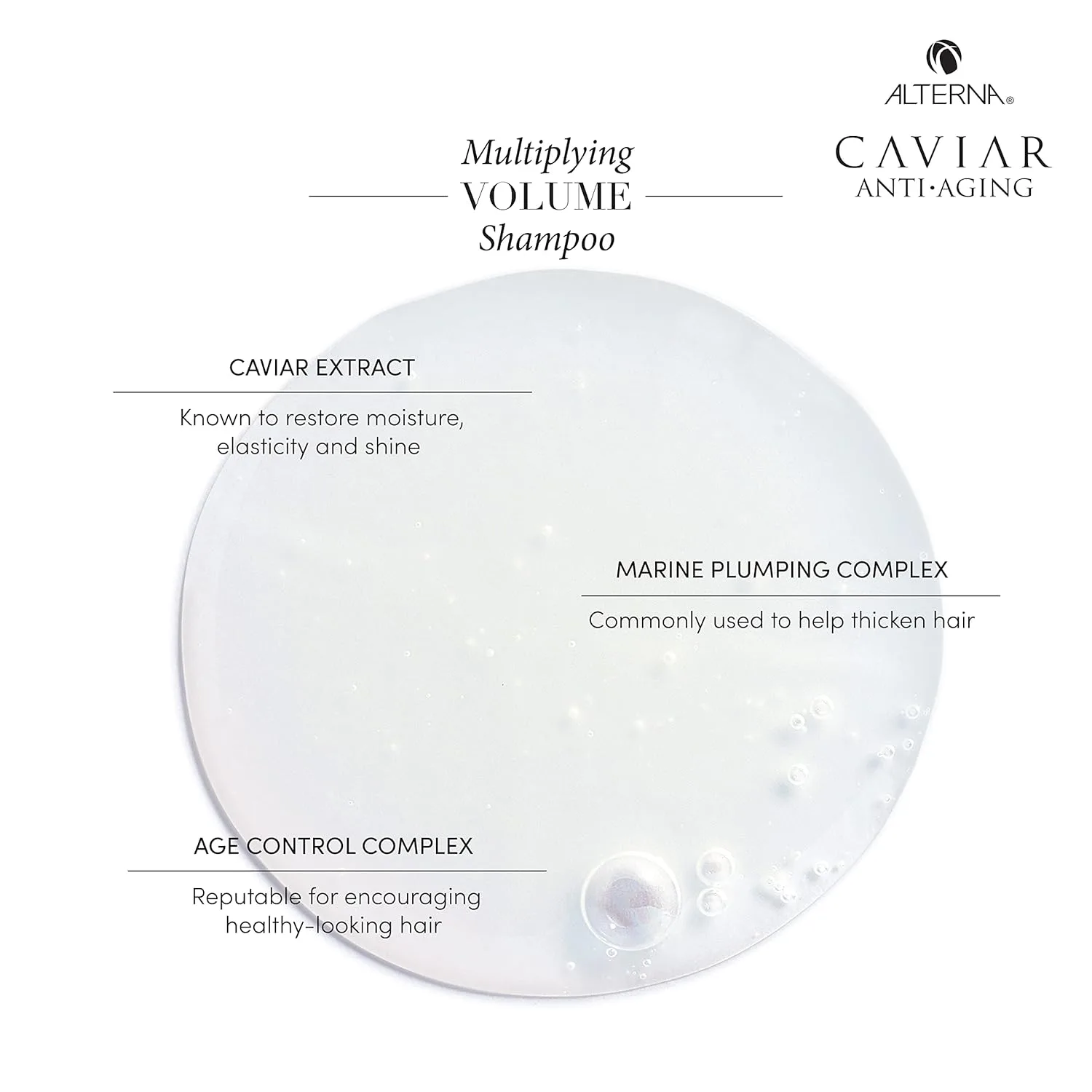 Шампунь и кондиционер Alterna Haircare CAVIAR Anti-Aging Multiplying Volume, 473 мл | Для тонких, редких волос | Мгновенный объем и густота | Без сульфатов — фото 3