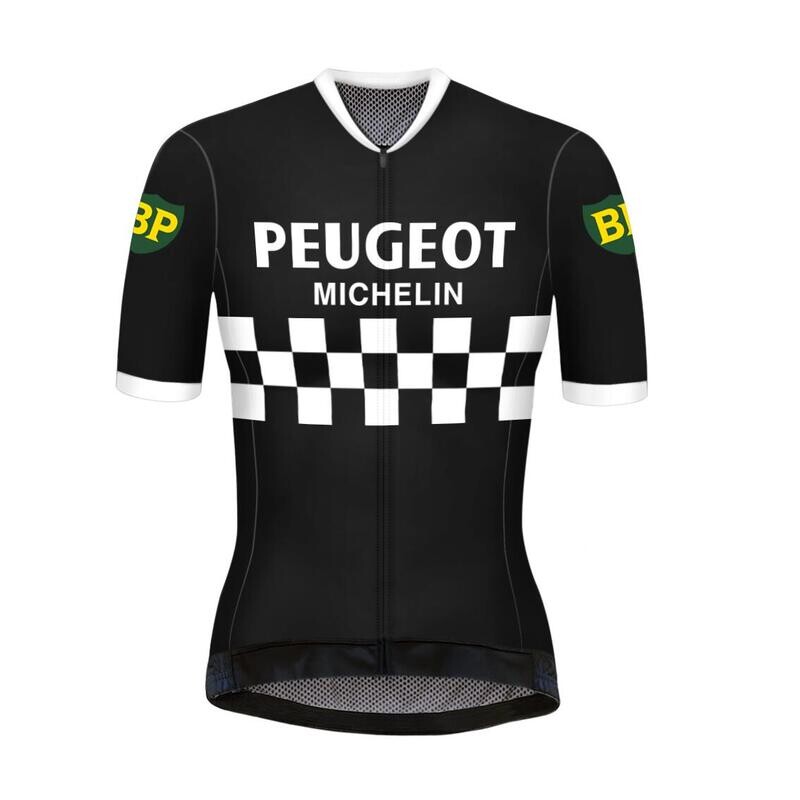 

Ретро велосипедная майка женская Peugeot черная — REDTED