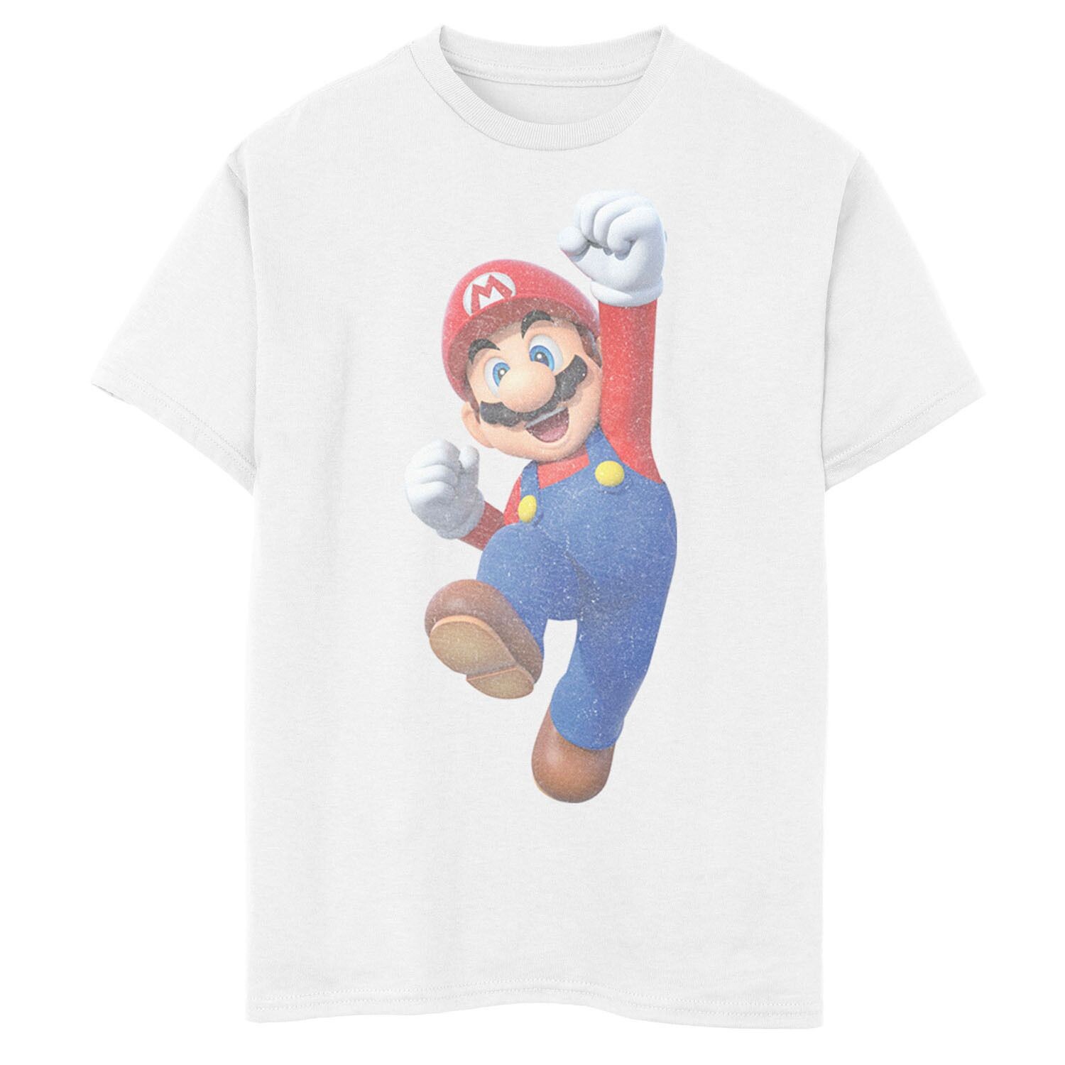 

Футболка Faded Mario Jump с портретом Nintendo Super Mario для мальчиков 8–20 лет Licensed Character, белый