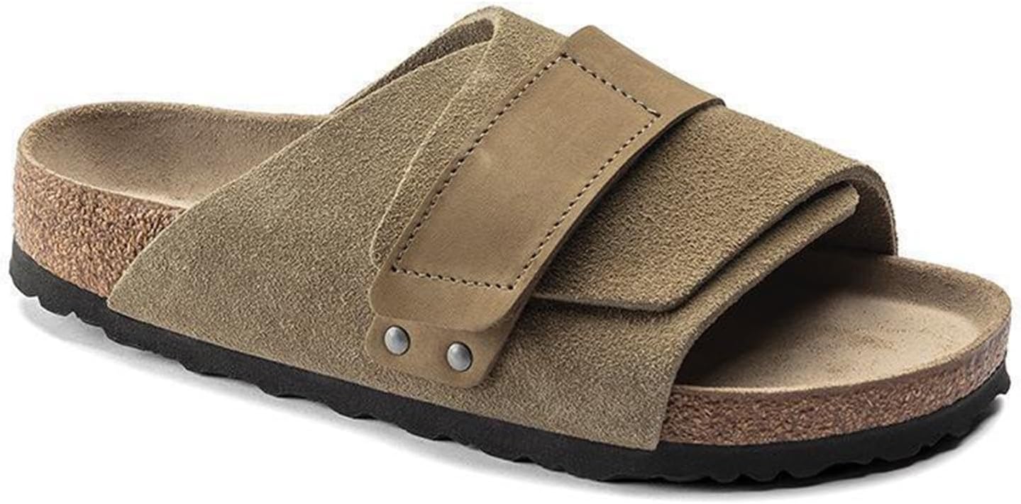 

Мужские сандалии GHYUBYER из коровьей замши, женские летние шлепанцы, обувь с пробковой стелькой, с открытым носком для дома и улицы (Цвет: серо-зеленый, Размер: 38 EU)