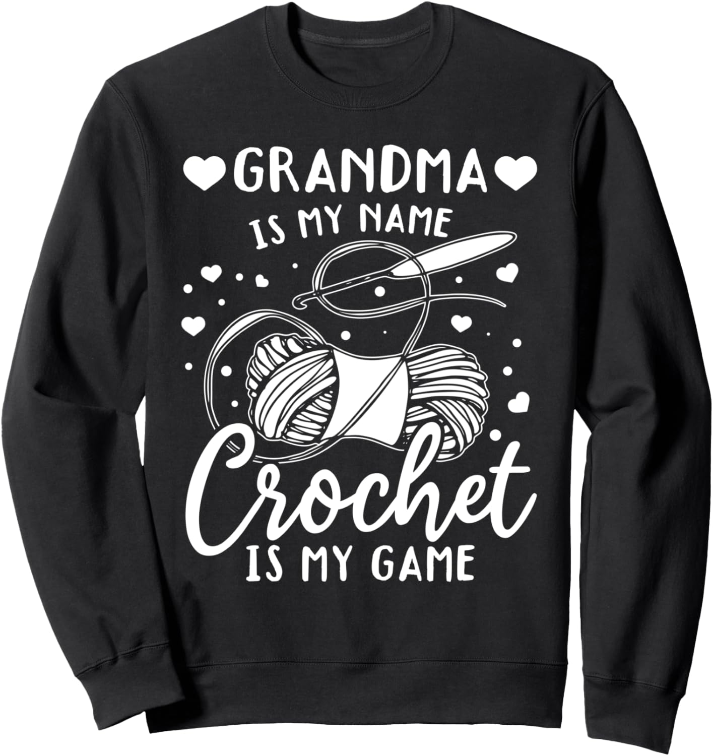 

Меня зовут бабушка, и я увлекаюсь вязанием крючком - Толстовка с надписью «Бабушка вяжет крючком» Crochet Grandma Crocheting, черный