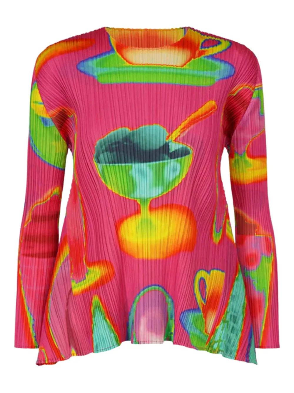 

Плиссированная рубашка с принтом Pleats Please Issey Miyake, розовый