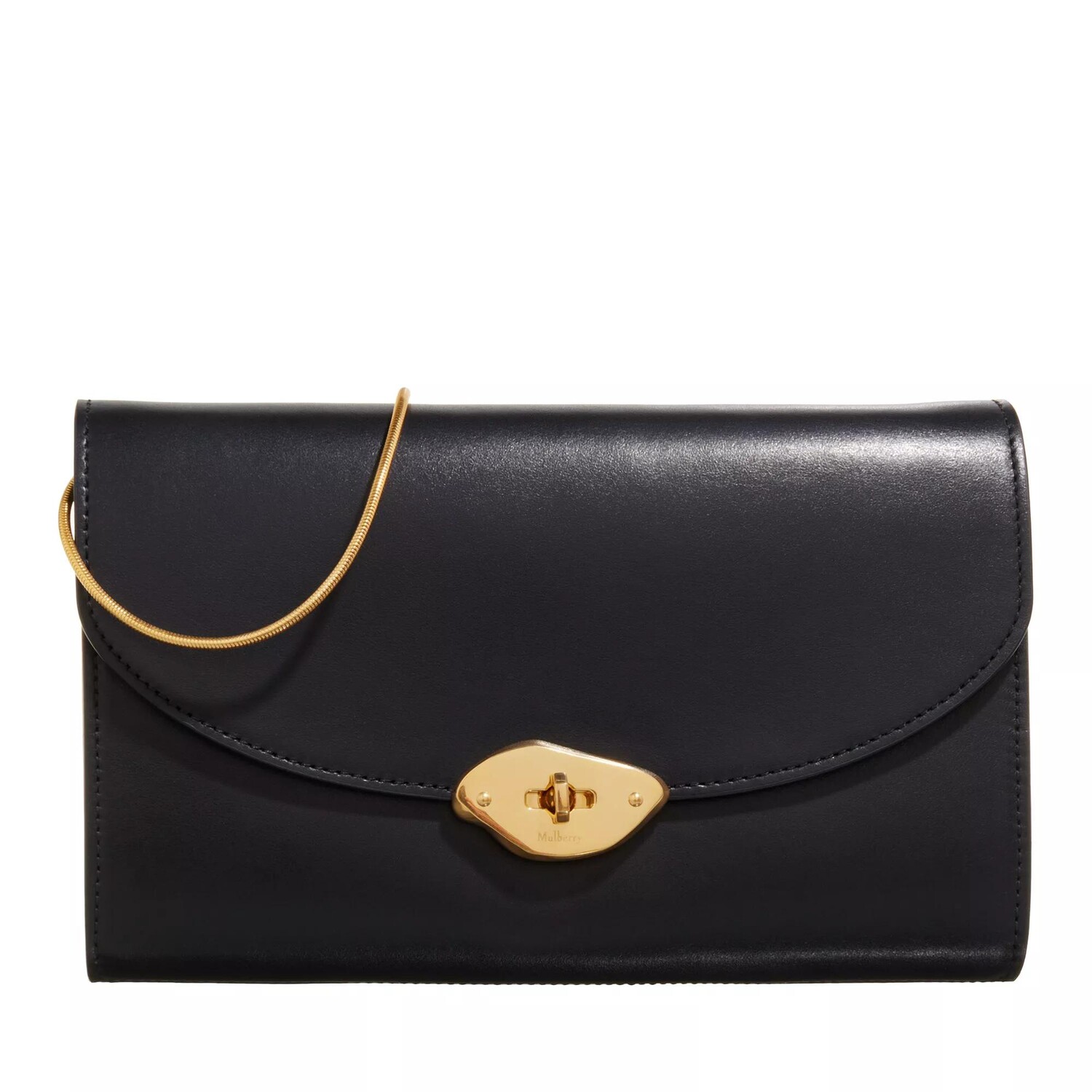 

Клатч lana из глянцевой кожи Mulberry, черный