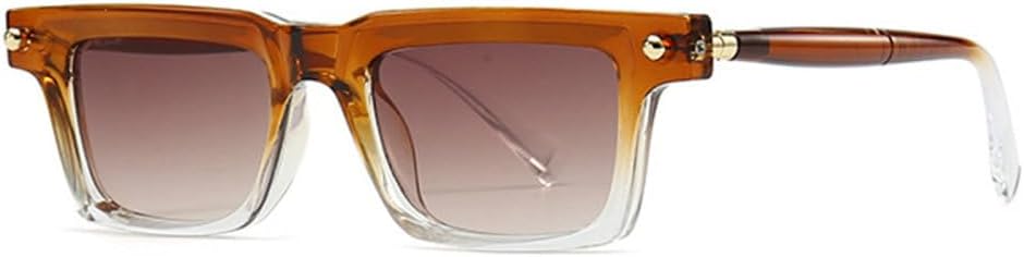 

LVTFCO Модные градиентные женские солнцезащитные очки в стиле ретро для мужчин, трендовые очки с заклепками в стиле панк, солнцезащитные очки UV400, Brown Tea Gradient