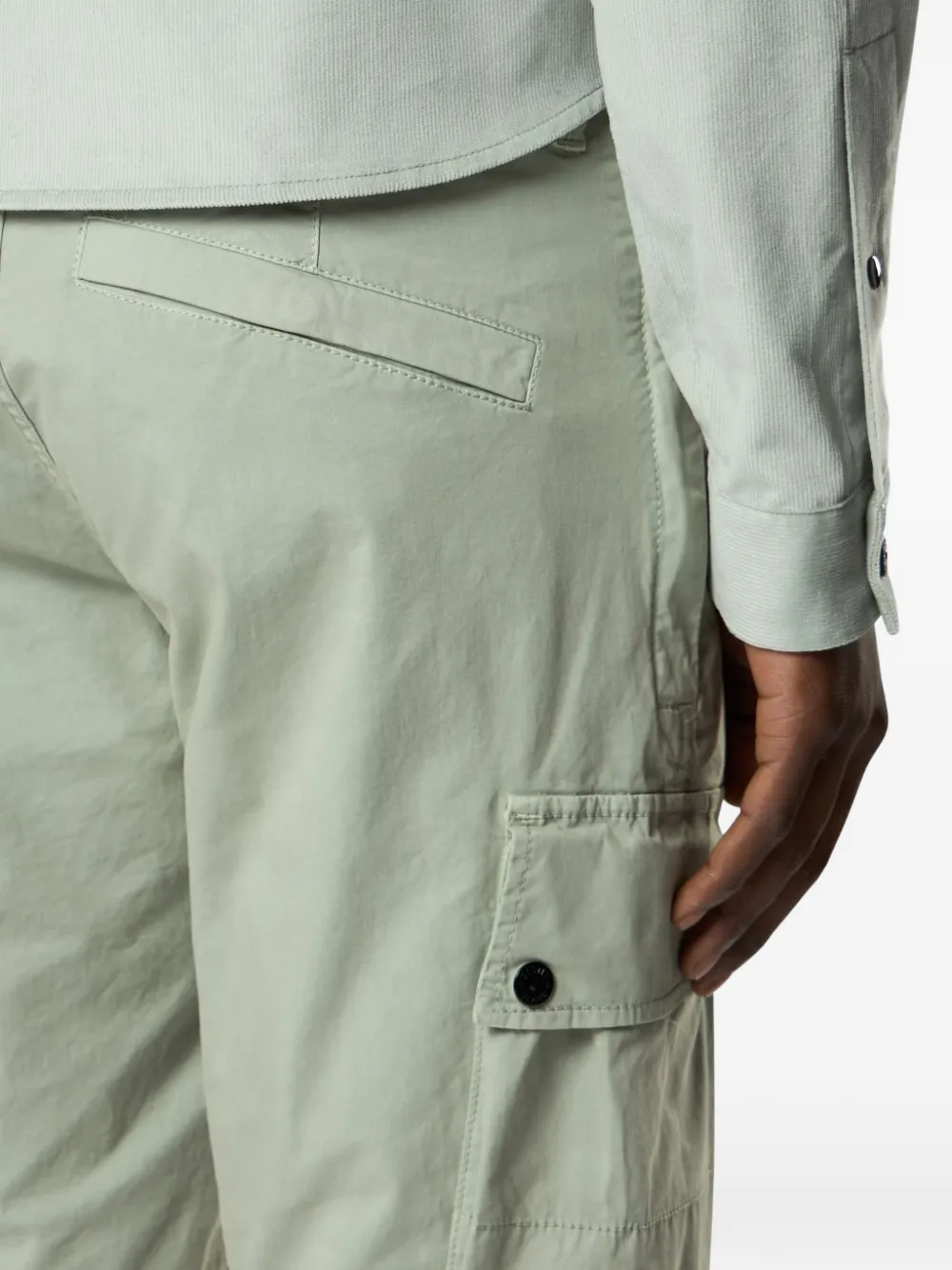 Твиловые cargo-шорты Stone Island, зеленый — фото 3